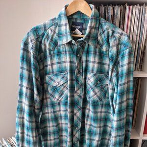 Teal Men's Western Flannel Shirt